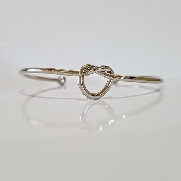 Silver Love Knot Cuff Bracelet - Picture 5 of 8